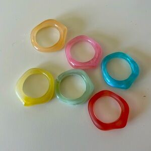 Set Of 6 Colorful Rings